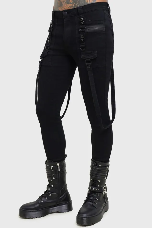 Men Jeans and Trousers Killstar Kihilist Bondage Trousers