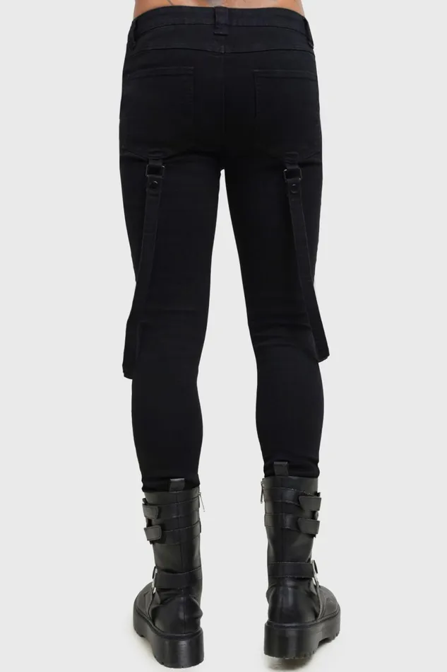 Men Jeans and Trousers Killstar Kihilist Bondage Trousers