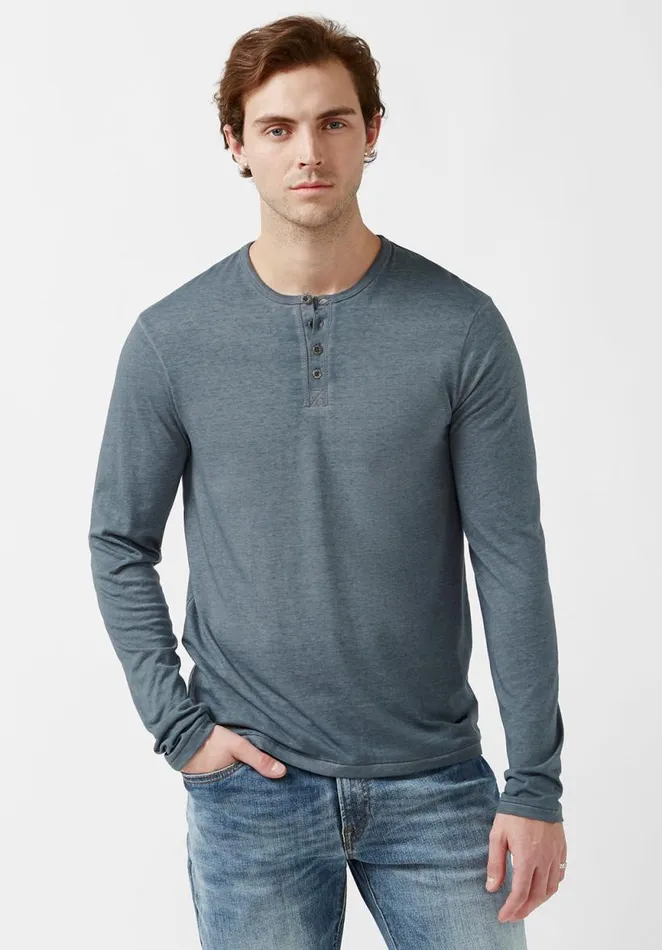 Men Kaduk Mirage Blue LongSleeve Mens Top Mirage Buffalo David Bitton Tops and Tees