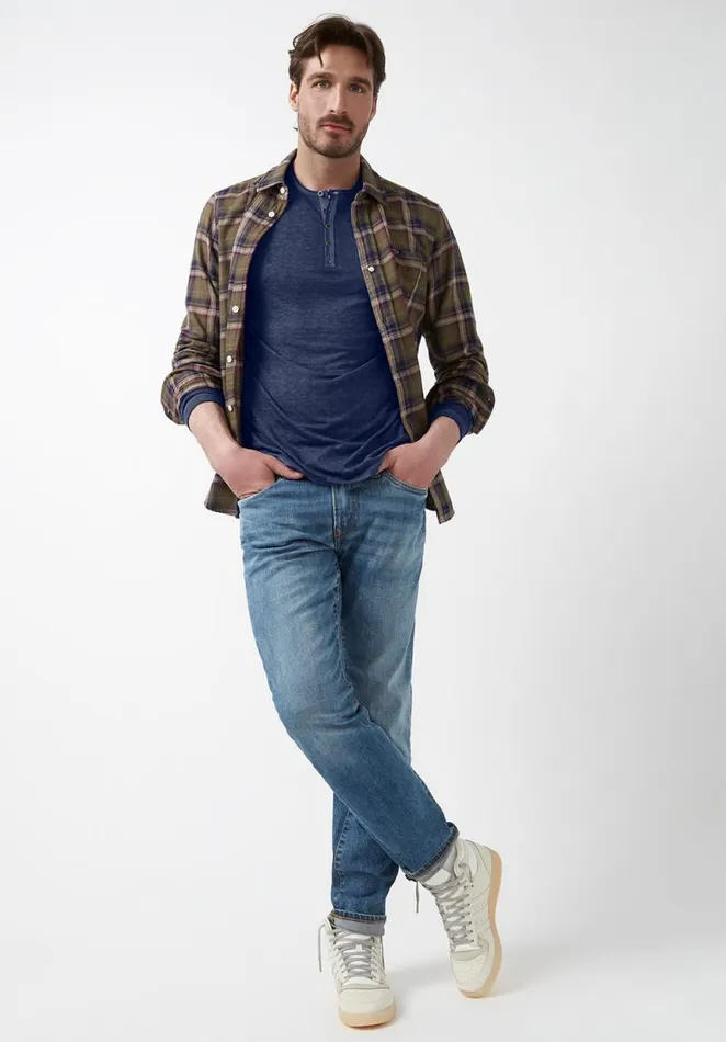 Men Kaduk Navy LongSleeve Mens Top Whale Buffalo David Bitton Tops and Tees