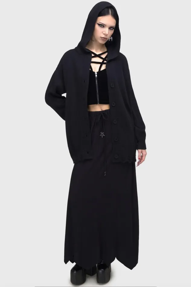 Men Knitwear Killstar Darkmoor Academy Hooded Cardigan