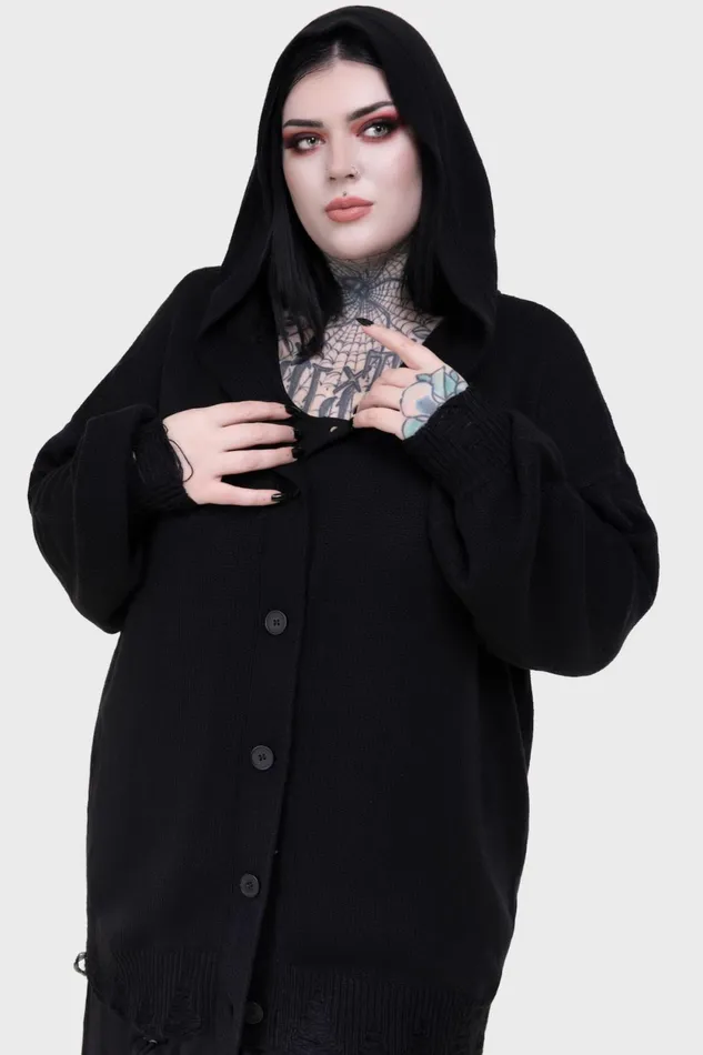 Men Knitwear Killstar Darkmoor Academy Hooded Cardigan
