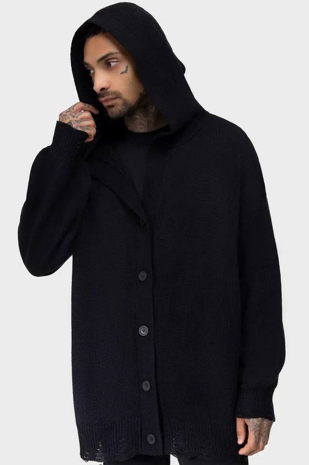 Men Knitwear Killstar Darkmoor Academy Hooded Cardigan