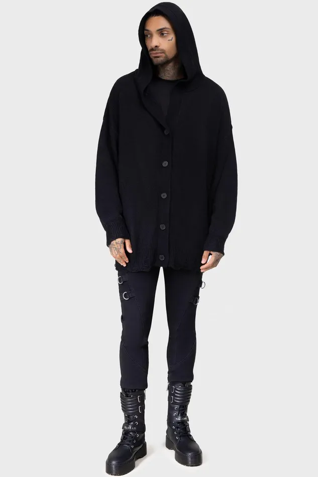 Men Knitwear Killstar Darkmoor Academy Hooded Cardigan