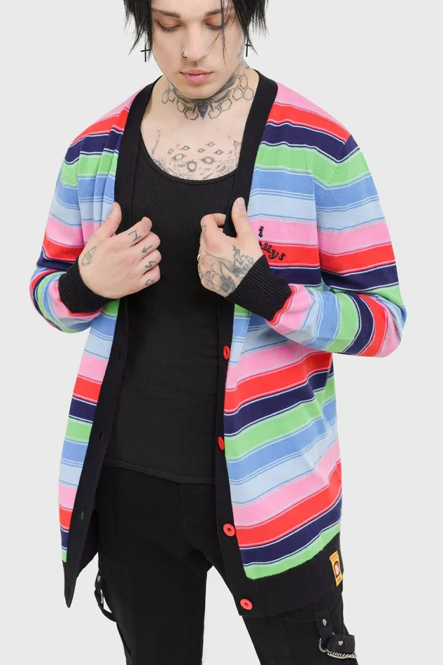 Men Knitwear Killstar Good Guys Finish Last Knit Cardigan