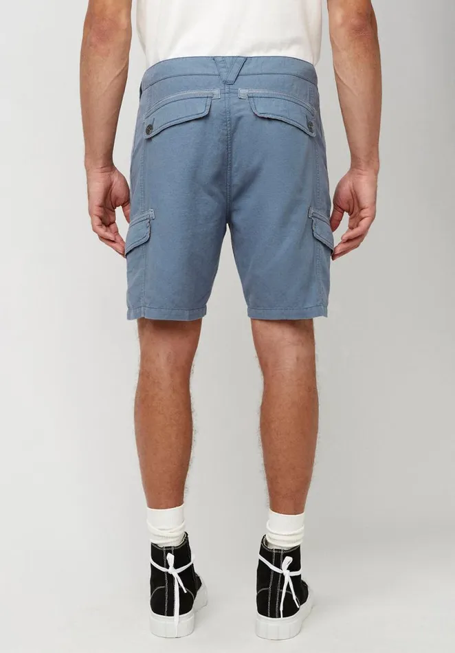 Men Linen Twill Havane Mirage Blue Shorts Mirage Buffalo David Bitton Shorts