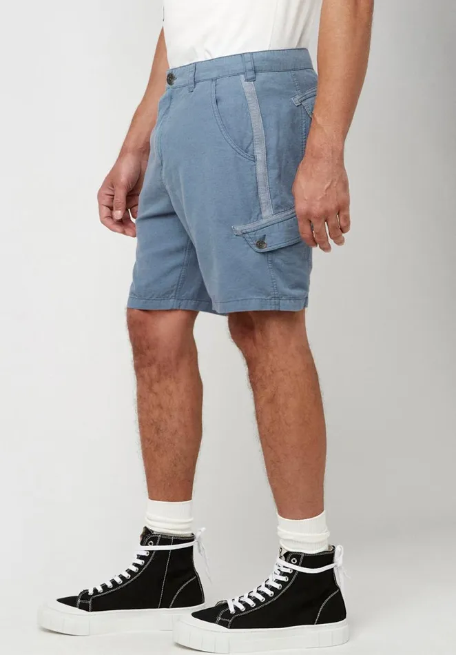 Men Linen Twill Havane Mirage Blue Shorts Mirage Buffalo David Bitton Shorts