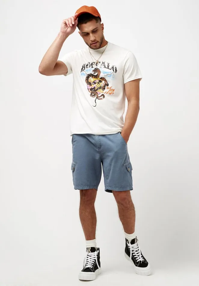 Men Linen Twill Havane Mirage Blue Shorts Mirage Buffalo David Bitton Shorts
