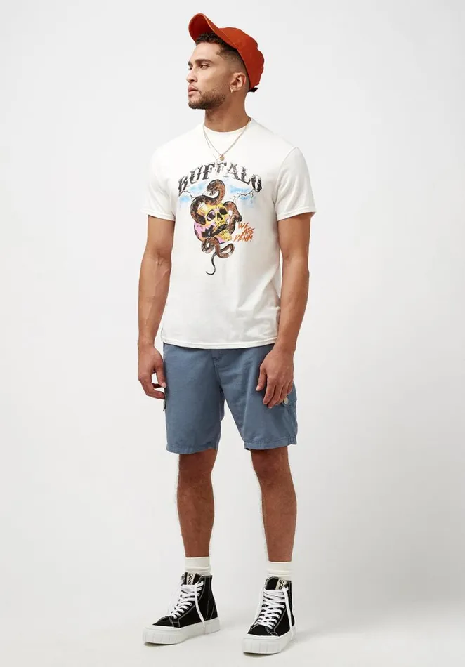 Men Linen Twill Havane Mirage Blue Shorts Mirage Buffalo David Bitton Shorts