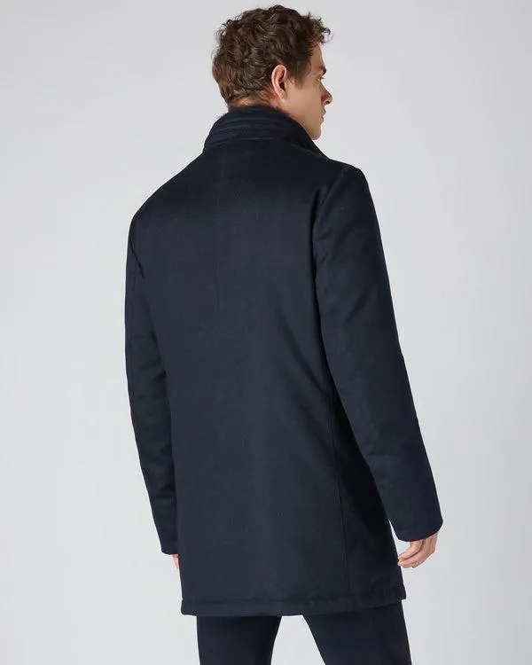 Men Men039s Fur Trim Woven ParkaIn Navy Blue Navy Blue NPeal Coats and Jackets