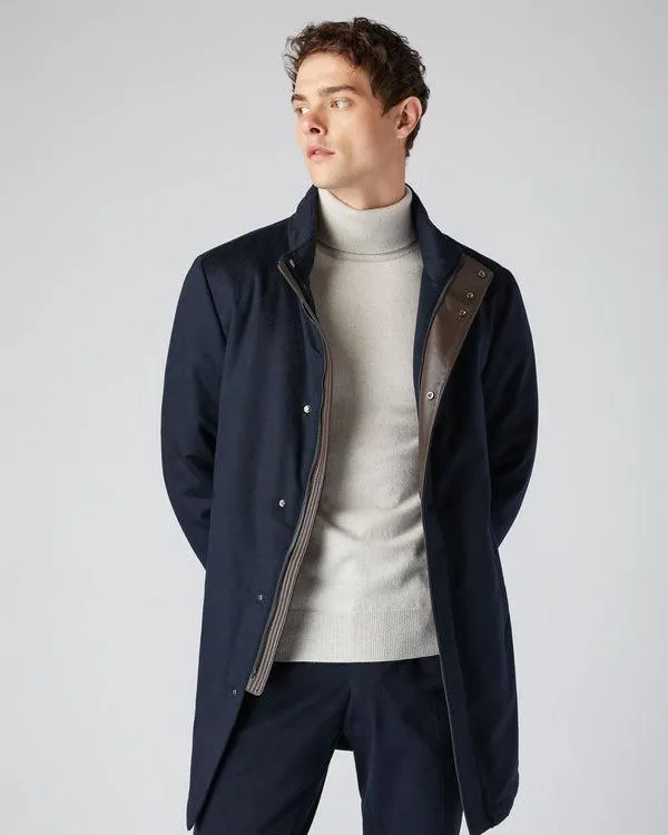 Men Men039s Fur Trim Woven ParkaIn Navy Blue Navy Blue NPeal Coats and Jackets