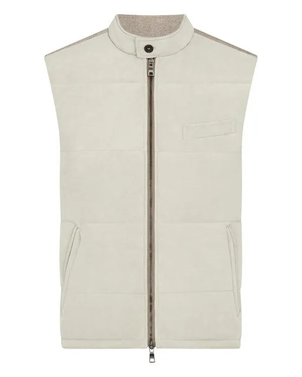 Men Men039s Goat Suede Padded GiletIn Beige Brown Beige Brown NPeal Gilets and Waistcoats