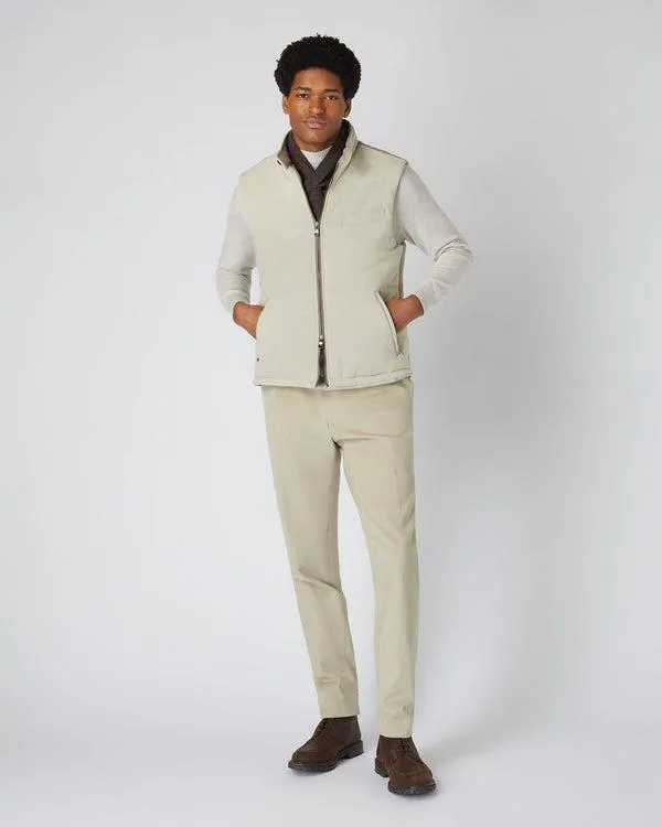 Men Men039s Goat Suede Padded GiletIn Beige Brown Beige Brown NPeal Gilets and Waistcoats