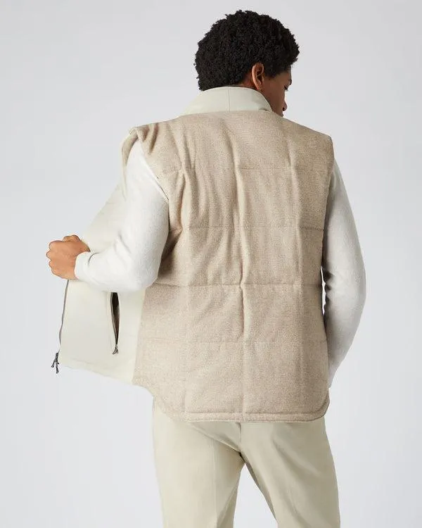 Men Men039s Goat Suede Padded GiletIn Beige Brown Beige Brown NPeal Gilets and Waistcoats