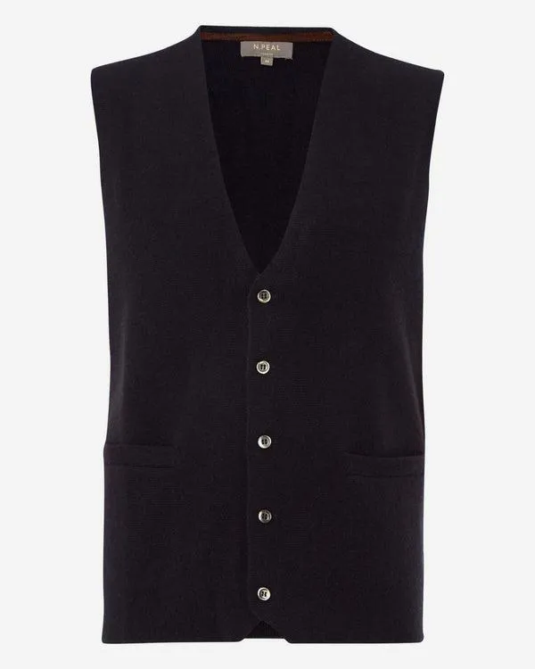 Men Men039s The Chelsea Milano Cashmere WaistcoatIn Navy Blue Navy Blue NPeal Gilets and Waistcoats