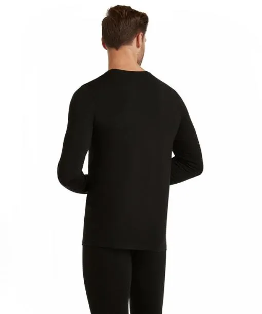 Men Men Long Sleeve Shirt Roundneck Daily ClimaWool Black FALKE Shirts