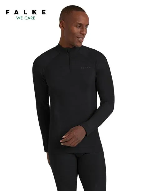 Men Men Long Sleeve Shirt WoolTech Black FALKE Long Sleeve Shirts