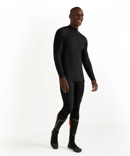Men Men Long Sleeve Shirt WoolTech Black FALKE Long Sleeve Shirts