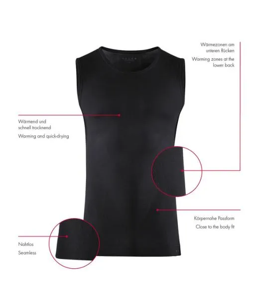 Men Men Singlet Warm Black FALKE Short Sleeve Shirts
