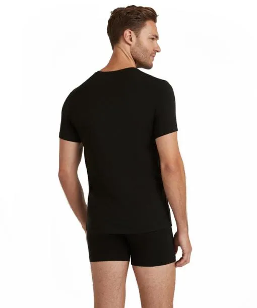 Men Men TShirt Roundneck Daily ClimaWool Black FALKE Shirts