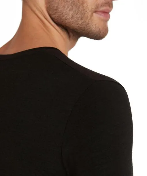 Men Men TShirt Roundneck Daily ClimaWool Black FALKE Shirts