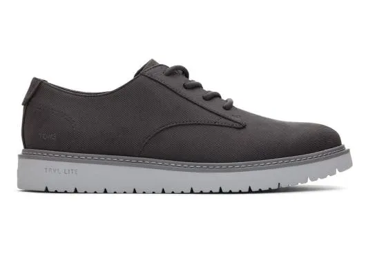 Men MenNavi TRVL LITE Grey Waxed Canvas Dress Shoe Forged Iron TOMS Dress Shoes