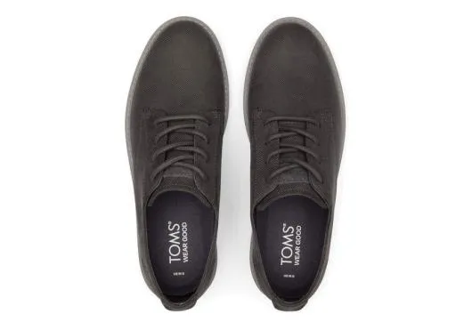 Men MenNavi TRVL LITE Grey Waxed Canvas Dress Shoe Forged Iron TOMS Dress Shoes