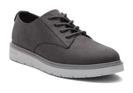 Men MenNavi TRVL LITE Grey Waxed Canvas Dress Shoe Forged Iron TOMS Dress Shoes