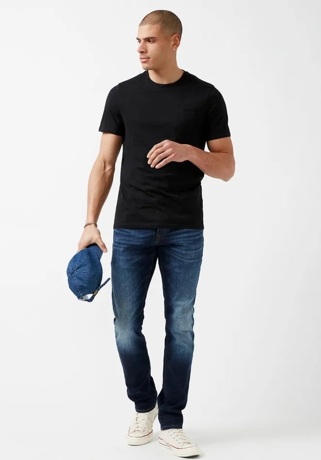 Men Naimop Black Jersey TShirt Black Buffalo David Bitton Underwear