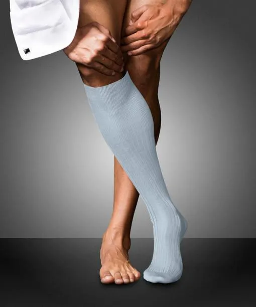 Men No 10 Pure Fil Dcosse Men Kneehigh Socks Light Blue FALKE By Material