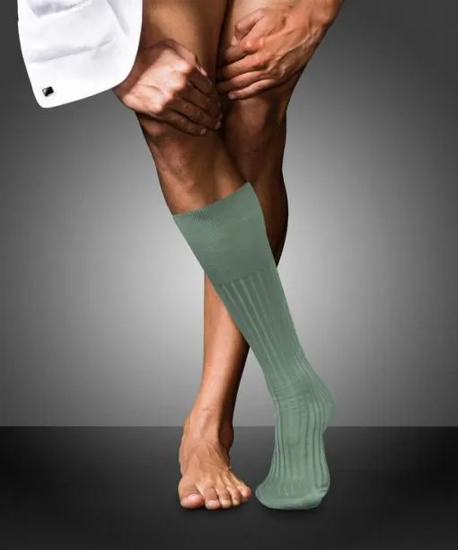 Men No 13 Finest Piuma Cotton Men Kneehigh Socks Sage FALKE Knee High Socks