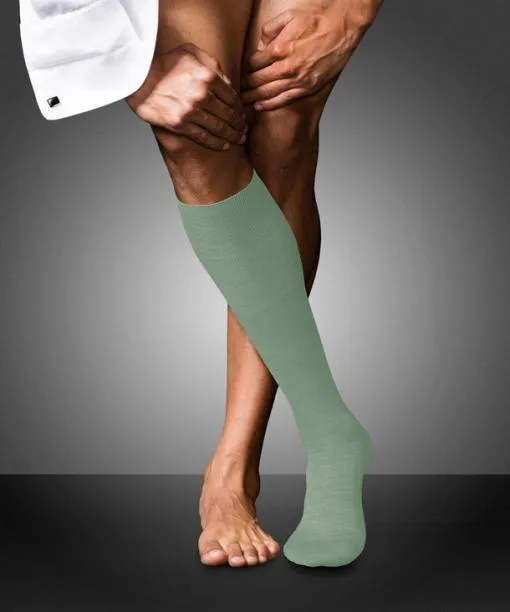Men No 6 Finest Merino and Silk Men Kneehigh Socks Sage FALKE Knee High Socks