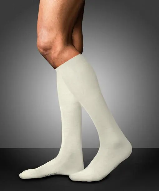 Men No 6 Finest Merino and Silk Men Kneehigh Socks Woolwhite FALKE Knee High Socks