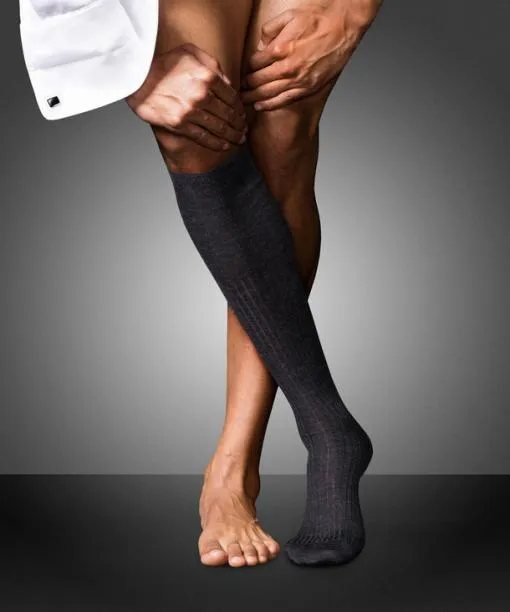 Men No 7 Finest Merino Men Kneehigh Socks Anthramel FALKE Knee High Socks