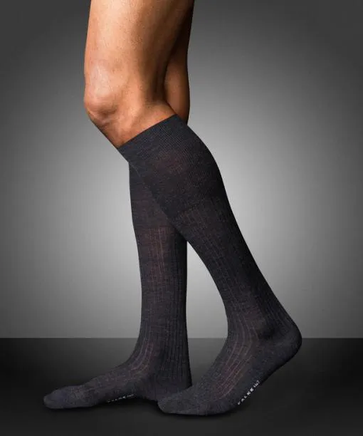 Men No 7 Finest Merino Men Kneehigh Socks Anthramel FALKE Knee High Socks