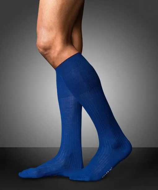Men No 7 Finest Merino Men Kneehigh Socks Royal Blue FALKE Knee High Socks