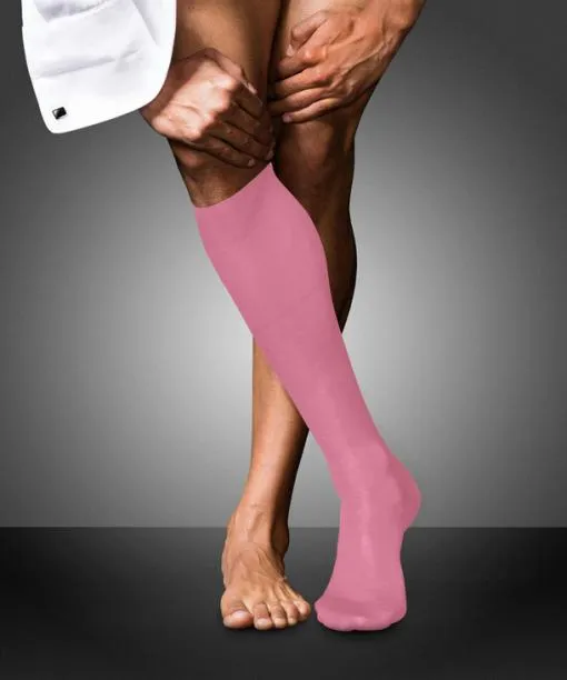 Men No 9 Pure Fil Dcosse Men Kneehigh Socks Rose FALKE Knee High Socks