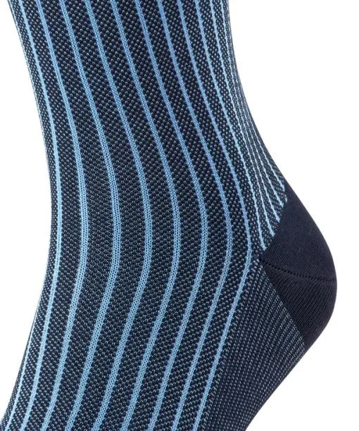 Men Oxford Stripe Men Socks Dark Navy FALKE Socks