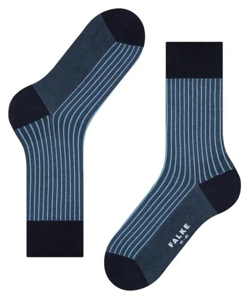 Men Oxford Stripe Men Socks Dark Navy FALKE Socks