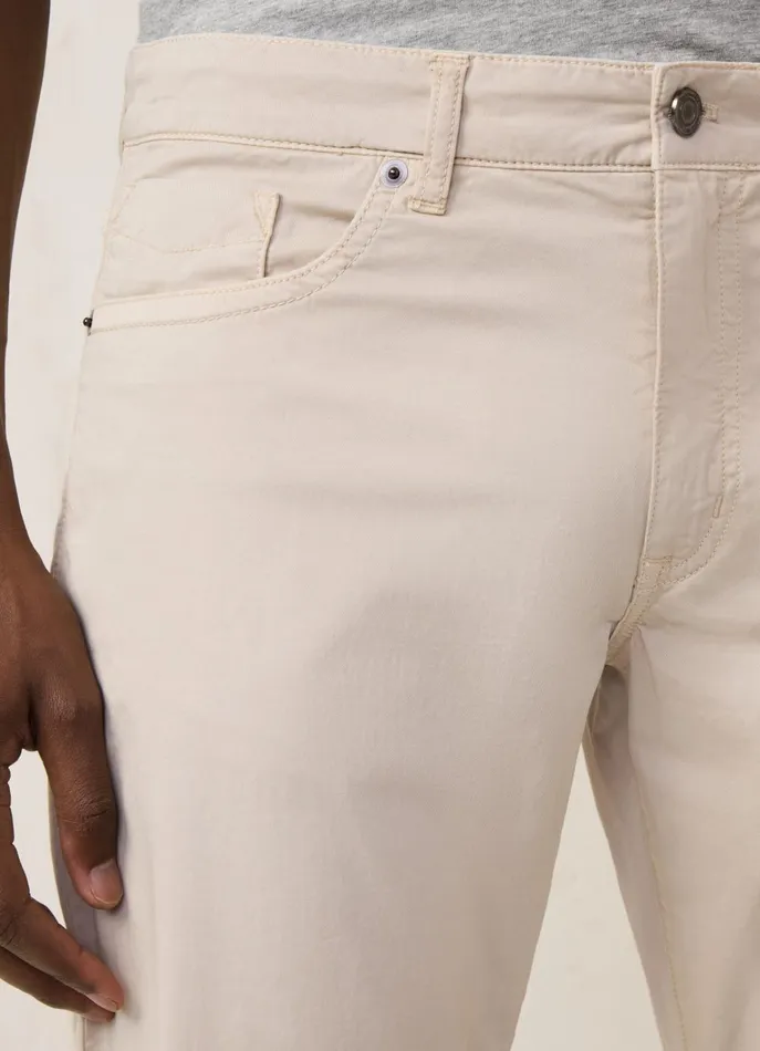 Men Pants Faonnable Classic Fit Gabardine Trousers Light Beige