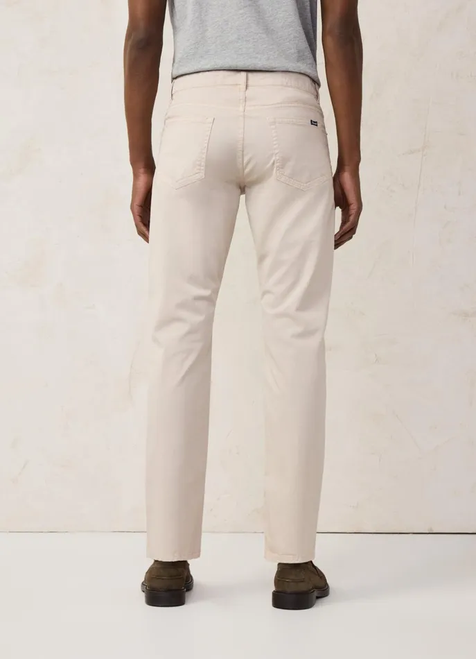 Men Pants Faonnable Classic Fit Gabardine Trousers Light Beige