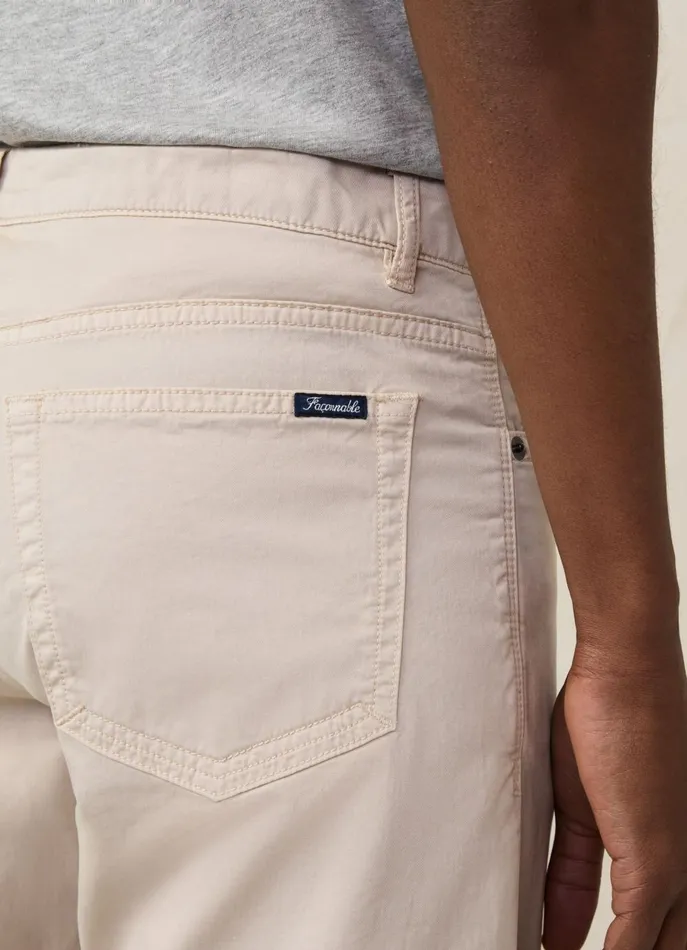 Men Pants Faonnable Classic Fit Gabardine Trousers Light Beige