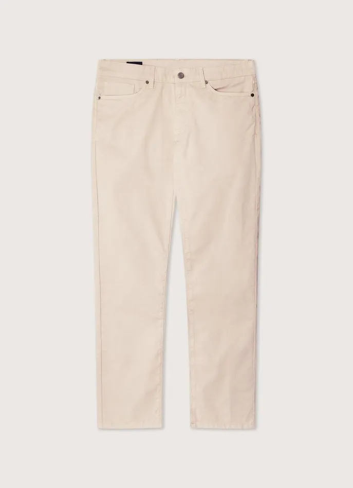 Men Pants Faonnable Classic Fit Gabardine Trousers Light Beige