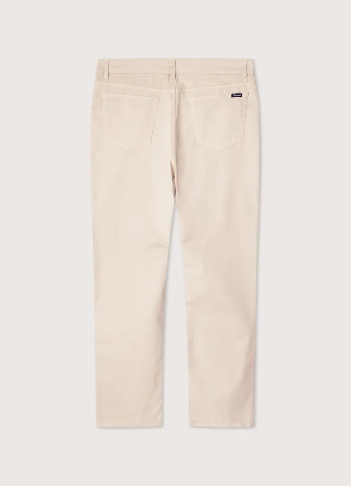 Men Pants Faonnable Classic Fit Gabardine Trousers Light Beige