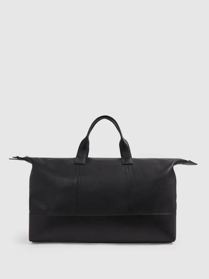 Men Reiss Bags Carter Leather Holdall Black