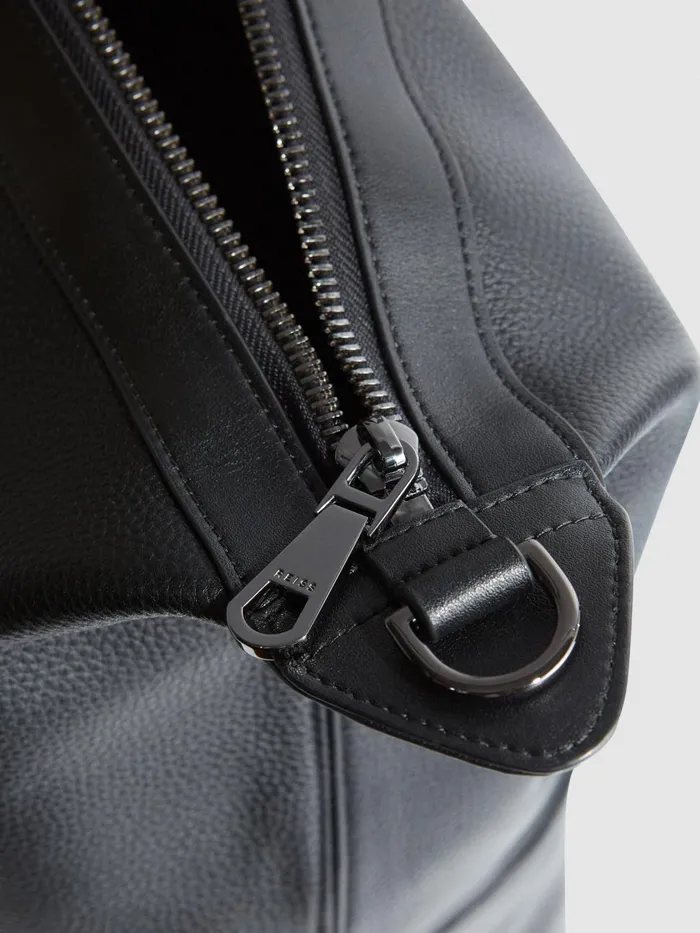 Men Reiss Bags Carter Leather Holdall Black