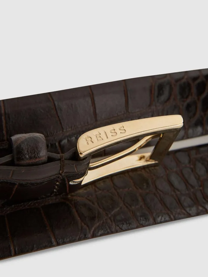 Men Reiss Belts Albany Leather Belt Chocolate