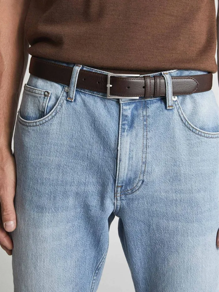 Men Reiss Belts Martin Formal Leather Belt Brown