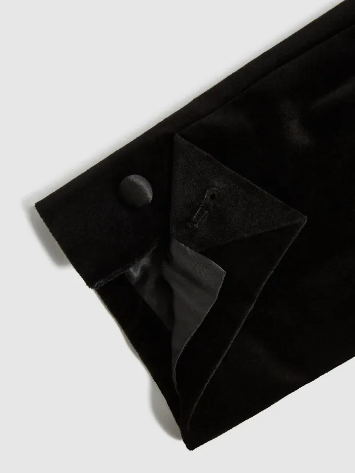 Men Reiss Blazers Ace Modern Fit Velvet Single Breasted Tuxedo Jacket Black