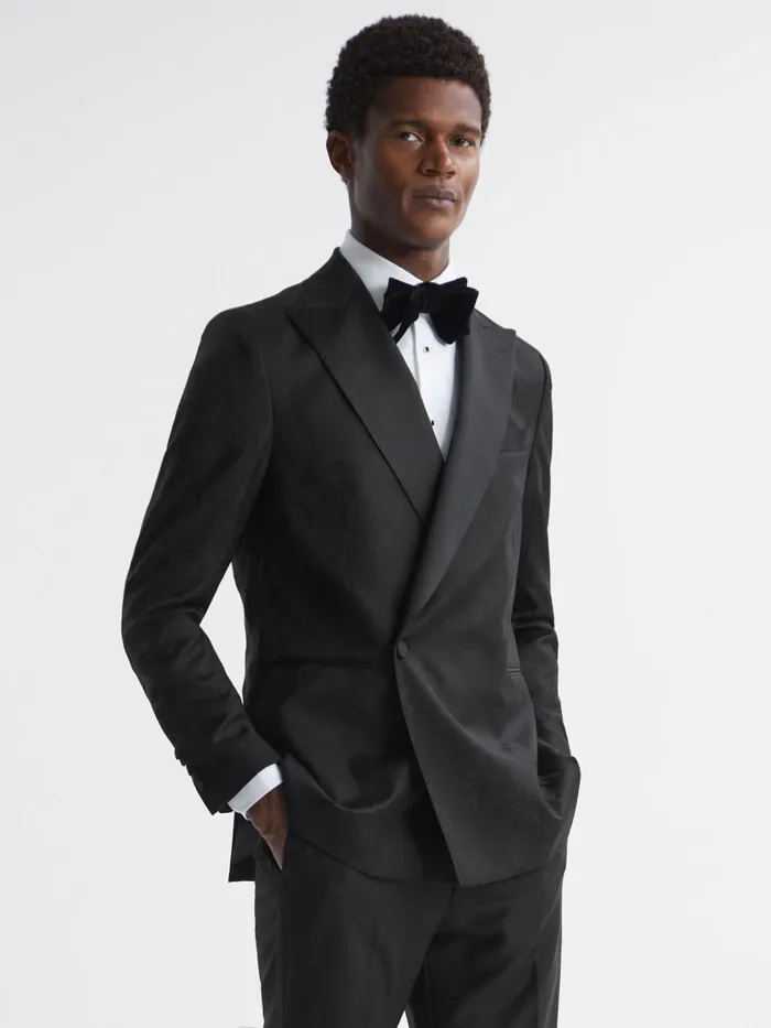 Men Reiss Blazers Jacobson Double Breasted Blazer Black